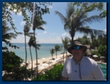 In the shade but still wearing my hat
