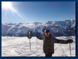 Same pose but on his 1st Black Run