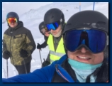 They companied they couldn't see me in the new ski outfit. So, I put on a yellow vest