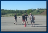 The competitors walk the course