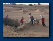 Kids having fun doing the chores