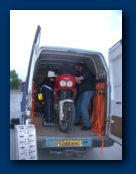 Pack up the bikes for the trip back