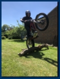 Noddy pulling a BIG wheelie !!