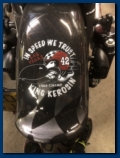 The art work on the rear fender